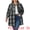 Black, variant on Plus Size Plaid Shacket Long Sleeve Flannel Fashion Jacket 4X Orange