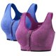 thumbnail image 1 of sujetadores deportivos con cremallera frontal y almohadillas extraíbles para mujer, camiseta de tirantes para correr y yoga (talla M), morado y azul, 1 of 4