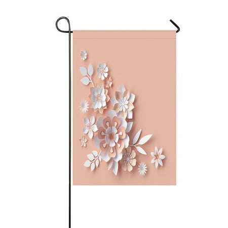ABPHQTO Flowers Decorative Corner Peachy Rose Pink Home Outdoor Garden Flag House Banner Size 12x18 Inch