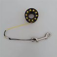 thumbnail image 1 of 15m Scuba Diving Aluminum Alloy Spool Compact Finger Reel with Bolt Snap Hook Black, 1 of 9