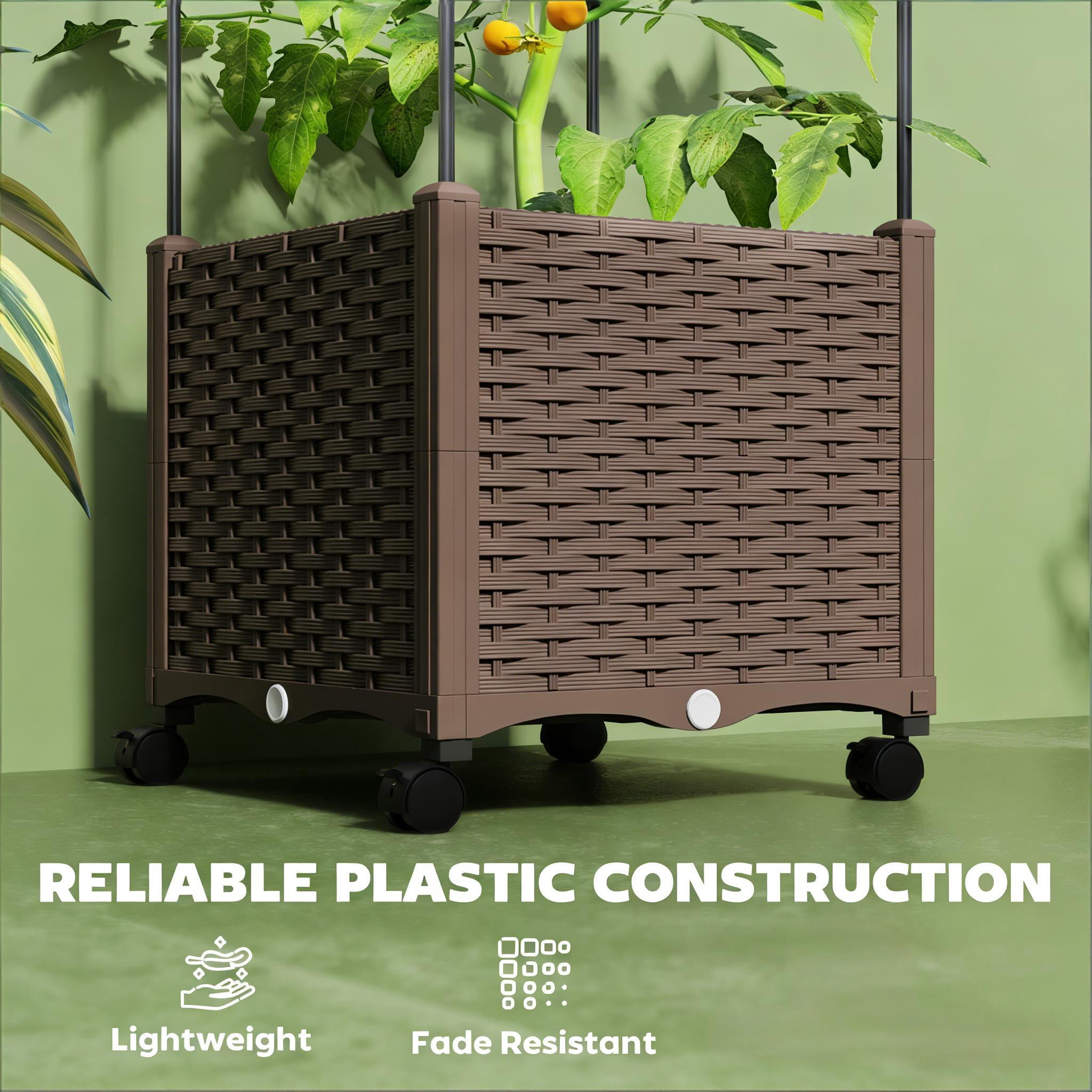 Plant Cage Raised Garden Bed Mobile Trellis Plant Bed