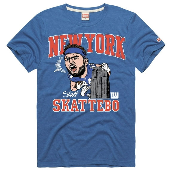 Unisex Homage Cam Skattebo Royal New York Giants Caricature Player Graphic Tri-Blend T-Shirt