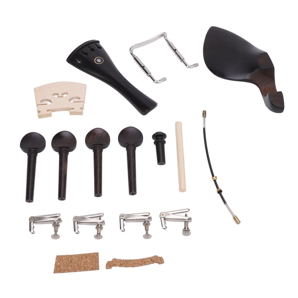Kit De Accesorios Para Violín, Que No Se Decolora, Reduce El Desgaste, Completo, Elegante, Kit Universal De Accesorios Para Violín De ébano Y Metal Para Mantenimiento
