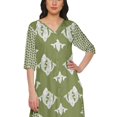 thumbnail image 3 of Moomaya V Neck Printed Kurta And Palazzo Pant Set Ethnic Wear Dress For Women, 3 of 6