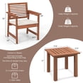 thumbnail image 2 of Costway 3 PCS Patio Furniture Set with 2 Seat Cushions Coffee Table Solid Wood Chairs, 2 of 7