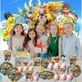 thumbnail image 2 of Digimon Monster Birthday Supplies Plates Decorations Decor Backdrop Banner Cake Topper Fans, 2 of 6