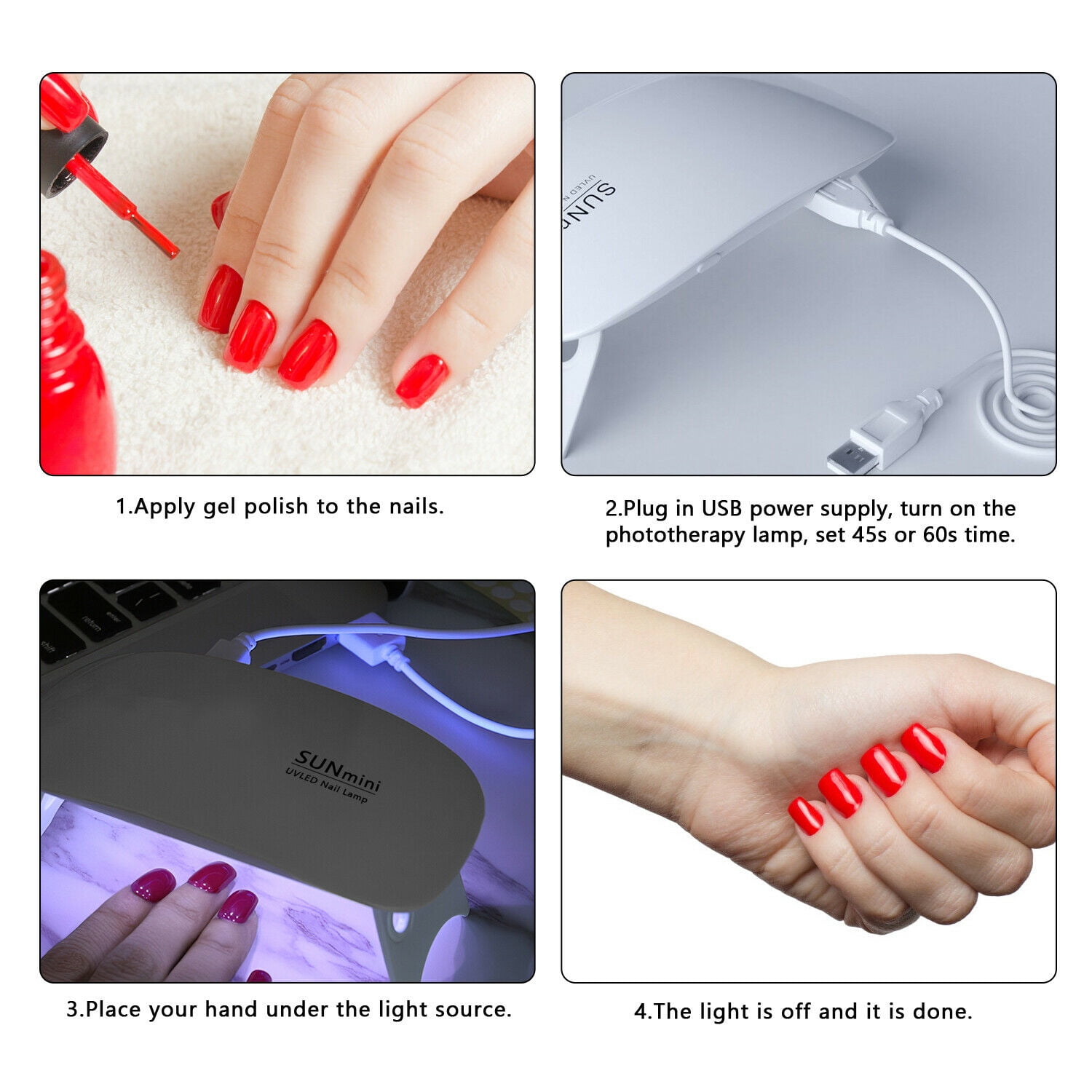 URAQT Mini Gel Nail Lamp, Portable Professional 6W UV LED Gel Nail Dryer  with USB, Curing Lamp Professional Nail Art Tool Accessory for All Gel Nail