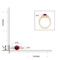 thumbnail image 4 of ANGARA Natural Round 1 ct Ruby & Diamond Three Stone Engagement Ring in 14K Rose Gold for Women (Size-6mm) | July Birthstone Jewelry for Her | Natural Ruby Rings, 4 of 9