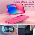 thumbnail image 3 of CASEFIV for Samsung Galaxy S25 Case,with Magnetic Invisible Stand [Military Drop Protection] [Compatible with MagSafe] Shockproof Slim Translucent Anti-Slip,Rose Red, 3 of 8