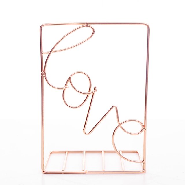 1 par de soporte de libros de hierro forjado de oro rosa de estilo nórdico soporte de libros telescópico de metal creativo estante de almacenamiento de escritorio auspicioso LingWen 8390606965769