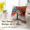 thumbnail image 6 of Colorful Tree Decorative Pillow Covers - Rainbow Plant Art Throw Pillow Covers 18x18 Inch Multicolor Pillowcases Set of 2 Modern Home Decor for Sofa Bedroom Car Couch, 6 of 6