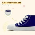 thumbnail image 5 of Toddler Sneakers for Girls Boys, Kids Canvas Fashion Shoes Elastic Straps Laces Slip On Lightweight Comfortable High Top Classic Casual Walking Shoes, 5 of 7