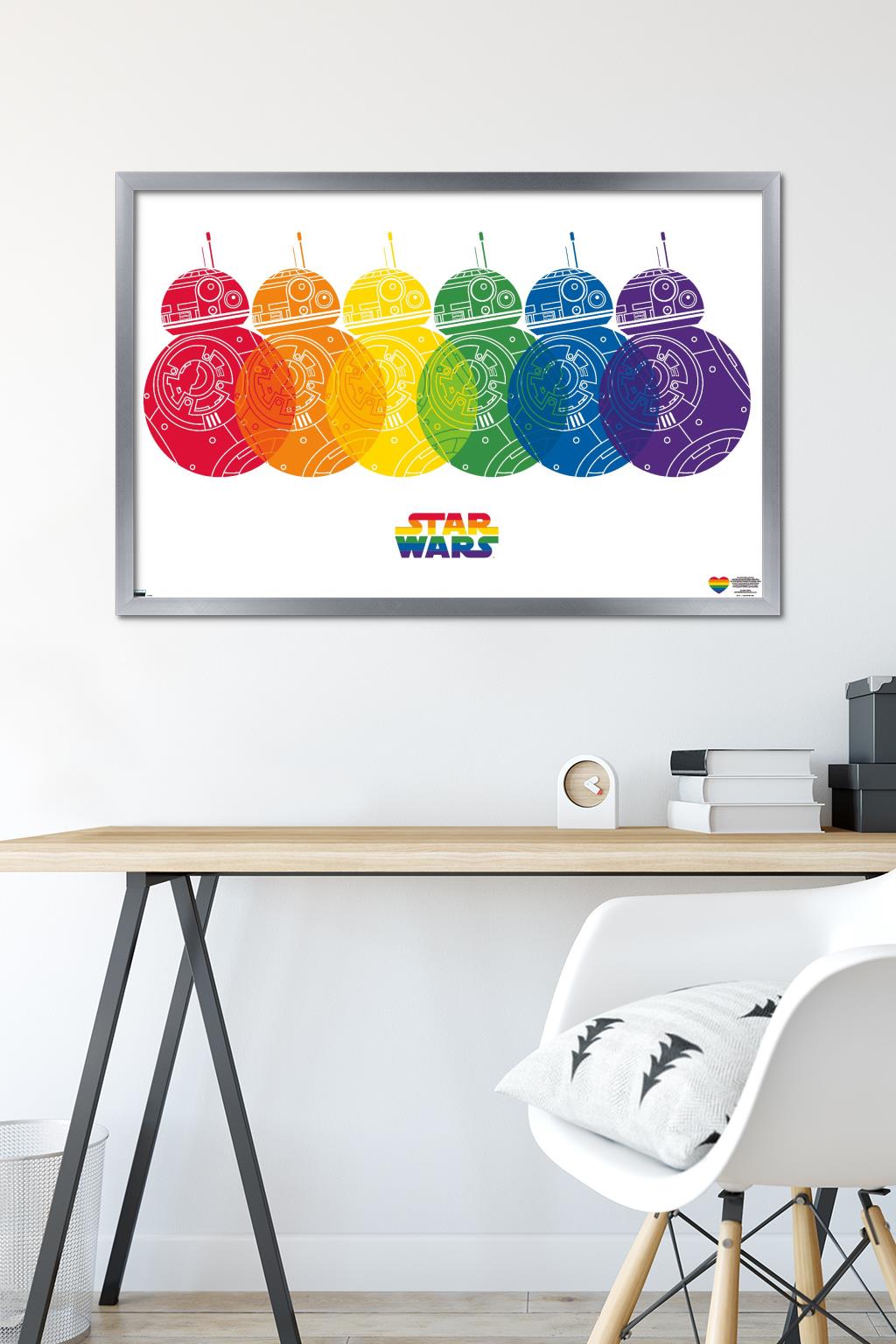 Star Wars: Saga - BB-8 Pride Wall Poster, 22.375" x 34" Framed