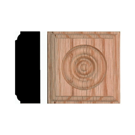 Solid Red Oak Rosette Block