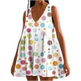 thumbnail image 1 of Qiopertar Nouvelle Robe Courte Décontractée Sans Manches à Col en V Imprimée pour Femmes en Solde Livraison Gratuite à Moins de 5$ jusqu'à 90 % de Réduction, 1 of 5