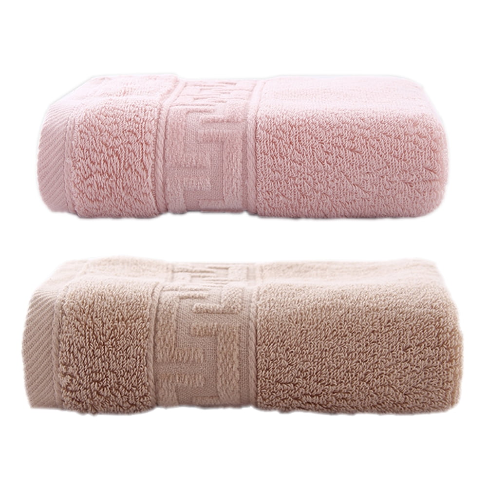 2-pack terry towels, 34 x 74 cm, cotton, towel, bath towel, face towel,  guest towel, shower towel, sauna towel - Coffee+Light Pink 