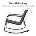 thumbnail image 5 of Aiho Outdoor Rocking Chairs Set of 3 with Breathable Textilene, Outdoor Patio Furniture Set with Tempered Glass Table, For Patio, Outdoor Garden, Lawns, Balcony, Backyard, Porch and Poolside-Black, 5 of 10