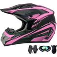 thumbnail image 1 of Motocross Helmet,Youth Kids Trend Full Face Helmet,ATV Motorcycle Helmet,Dirt Bike Downhill Off-Road Mountain Bike Helmet,DOT Certified,4-Piece Set (Pink, S), 1 of 6