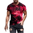 thumbnail image 2 of Qiopertar Liquidation à Moins de 5$ Mode Hommes Confortable Impression Manches Courtes Col Rond Blouses Chemises en Liquidation Accès Anticipé Offres, 2 of 5