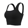 thumbnail image 5 of Arlun Long Line Athletic Bras for Women High Supportive Comfort Wide Shoulder Straps Workout Yoga Bras Square Neck Lightweight Breathable for Running Fitness Black XL, 5 of 5