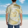 thumbnail image 4 of Balery White Rose Camisas hawaianas de manga corta para hombre, camisas playeras de corte holgado, camisas de vacaciones con botones,X-Large, 4 of 7