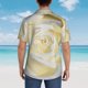 thumbnail image 4 of Balery White Rose Camisas hawaianas de manga corta para hombre, camisas playeras de corte holgado, camisas de vacaciones con botones,Medium, 4 of 7