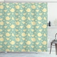 thumbnail image 1 of Ambesonne Kitchen Shower Curtain, Tea Cup Teapot British, 69"Wx70"L, Pale Yellow Turquoise, 1 of 3