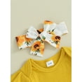 thumbnail image 5 of Jxzom Toddler Baby Girl Summer Clothes 3 6 12 18 24 Months Short Sleeve Ribbed Romper Floral Suspender Skirt Dress Headband Set, 5 of 8