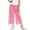 Hot Pink, variant on Umfun Girls Pants Girls Gingham Wide Leg Pants Lace Trim Elastic Waist Casual Cropped Trousers for School and Daily Wear