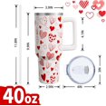 thumbnail image 2 of Valentine''s Day Tumbler Gifts for Women Girls, Red Hearts Stainless Steel Insulated Travel Coffee Cup, 40 Oz Tumblers with Handle and Straw, Anniversary Wedding Water Bottle (1 PC), 2 of 6