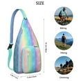 thumbnail image 3 of Boho Rainbow Fanny Pack - Abstract Geometric & Ocean Scenery Pattern, Adjustable Strap Waist Bag for Artistic Lifestyle, 3 of 4