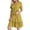 Yellow, variant on HXWCHs Slip Dress Women's Casual Summer V-Neck Short Sleeve Pleated Flowy Swing Midi Shirt Dress for Beach Outings White M