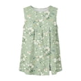 thumbnail image 4 of XUNKUSGA Womens Tops Soft Cotton Linen Tunic Tops Fashion Floral Crew Neck Side Button Down Slit Tank Tops Casual Sleeveless Loose Pullover Top for Daily Wear,S, 4 of 6