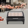 thumbnail image 6 of Chafing Dish, 9L Black Rectangular Chafer, 201 Stainless Steel, Alcohol Burner, Hydraulic Hinge Soft Close Lid, for Hotel Wedding Party, 6 of 11