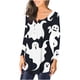 thumbnail image 3 of Camisas Para Mujer Camiseta Casual Impreso Manga Larga Cuello Redondo Fruncido Jersey Blusa Tops Odeerbi ODB128266, 3 of 6