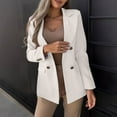 thumbnail image 6 of Blmnix White Loose Jackets for Women Blazer Work Long Sleeve Solid Long Suit Teens Tops 2024, 6 of 9