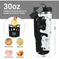 thumbnail image 4 of 30oz Cat Tumbler with Lid and Straw, Stainless Steel Insulated Water Bottle – Cute Funny Cat-Themed Gift for Women, 4 of 6