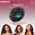 thumbnail image 5 of ROHAJSHOP Silk Hair Bonnet with Wide Elastic Band, Sleepling Hair Wrap Cover, Satin Night Sleep Cap for Curly Long Hair Shower Bonnet, 5 of 5