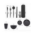thumbnail image 5 of Vajilla Juego Negro Cocina Paja Trigo Plato Tazas Kit 20pz Xtellar negro, 5 of 5