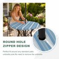 thumbnail image 4 of Round Outdoor Tablecloth with Umbrella Hole and Zipper, Sky Blue Stripes Tablecloth with Elastic Waterproof, Farmhouse Vertical Striped Vintage Patio Table Covers for 45" - 54" Picnic Pool Tables, 4 of 9
