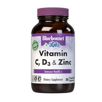 Bluebonnet Vitamin C, D3 & Zinc, Immune Health*, 50 Vegetable Capsules, 50 Servings