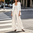 thumbnail image 5 of Achuyrbd Women's High Waisted Wide Leg Pants Button Front with Pockets Solid Color Business Casual Office Trousers Professional Work Wear, S-2XL, 5 of 6