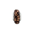 thumbnail image 2 of FB Jewels Sterling Silver Reflections Brown Jaguar Glitter Overlay Glass Bead, 2 of 3