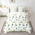 thumbnail image 2 of Homewish Cute Jungle Dino Bedding Comforter Set 7pcs for Kids Teens,Cartoon Wildlife Queen Bedding Sets Super Cozy,Woodland Animal Dinosaur Queen Sheet Sets,Luxury Bedroom Decor,Reversible, 2 of 8