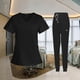 thumbnail image 5 of Conjunto de uniformes médicos para mujer, cómodo escote en múltiples bolsillos, traje de pantalón de manga corta para enfermera de salón , Negro, l Macarena Blusa y pantalones médicos, 5 of 7