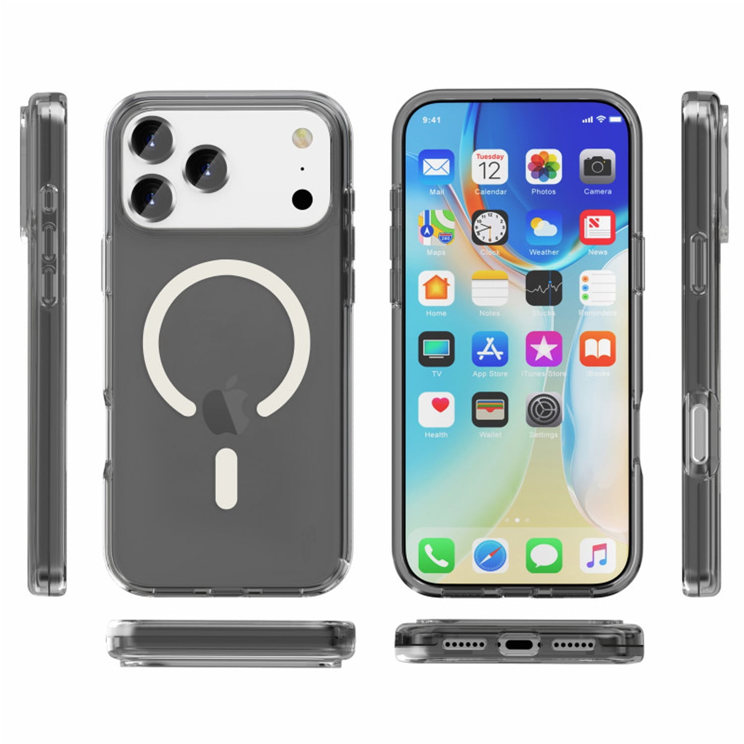 Transparent MagSafe Case for iPhone 17 Pro - Black