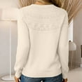 thumbnail image 5 of Women's Casual Sweaters,Lace Up Tops,Long Sleeve Round Neck Pullover Tops for Lightweight Wear 2026 Beige L, 5 of 5