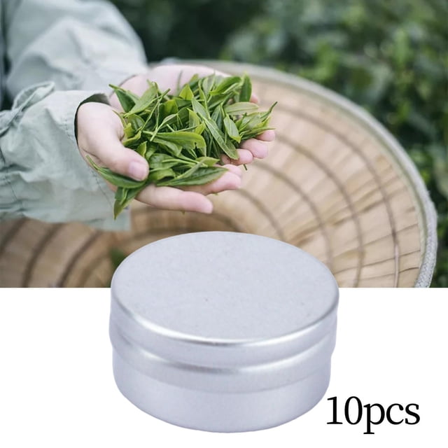 Latas de aluminio Macarena con tapa de rosca plateadas recargables vacías 15 ml para bálsamo labial 10 piezas