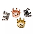 thumbnail image 6 of RSAMD Zircon Gemstones Micro Pave Queen Crown Big Hole Bracelet Connector Charm Beads-Mix Color-5PCS, 6 of 7