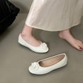 thumbnail image 5 of Round Toe Bowknot Comfortable Women's Casual & Dress Shoes Daily Wear Spring Summer Plus Size Office Work White A 7.5, 5 of 8